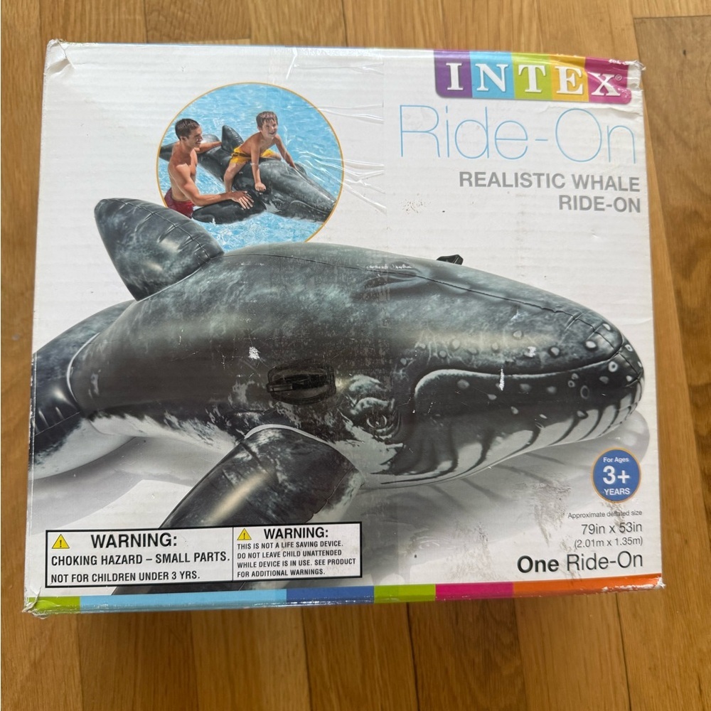 Vintage Inflatable Intex the Wet Set Realistic Whale Ride On from 2015 NIB - Picture 2 of 5